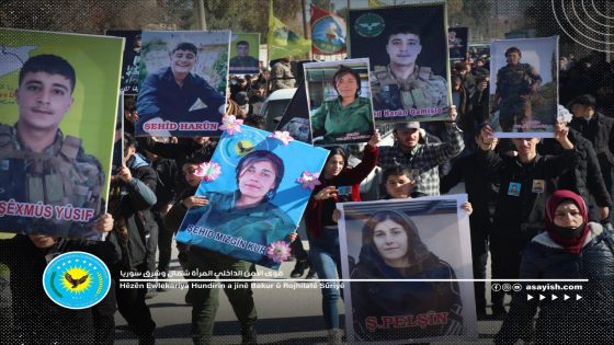 قواتنا تشيع جثمان شهيدة من قواتنا في مقاطعة الجزيرة Hêzên me cenazeyê şehîdeke jin a hêzên me li Herêma Elcezîrê oxir kirin