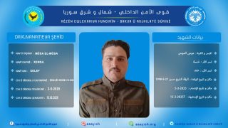 بيان بخصوص استشهاد أحد أعضائنا في مقاطعة الرقةDaxuyaniyek derbarê şehadeta endamekî me yê li kantona Reqayê